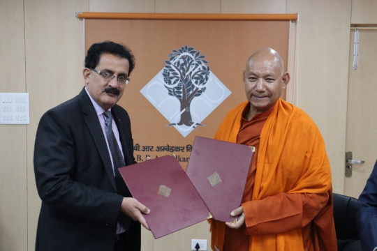 Signing of MOU with Mahabodhi International Meditation Centre Ladakh